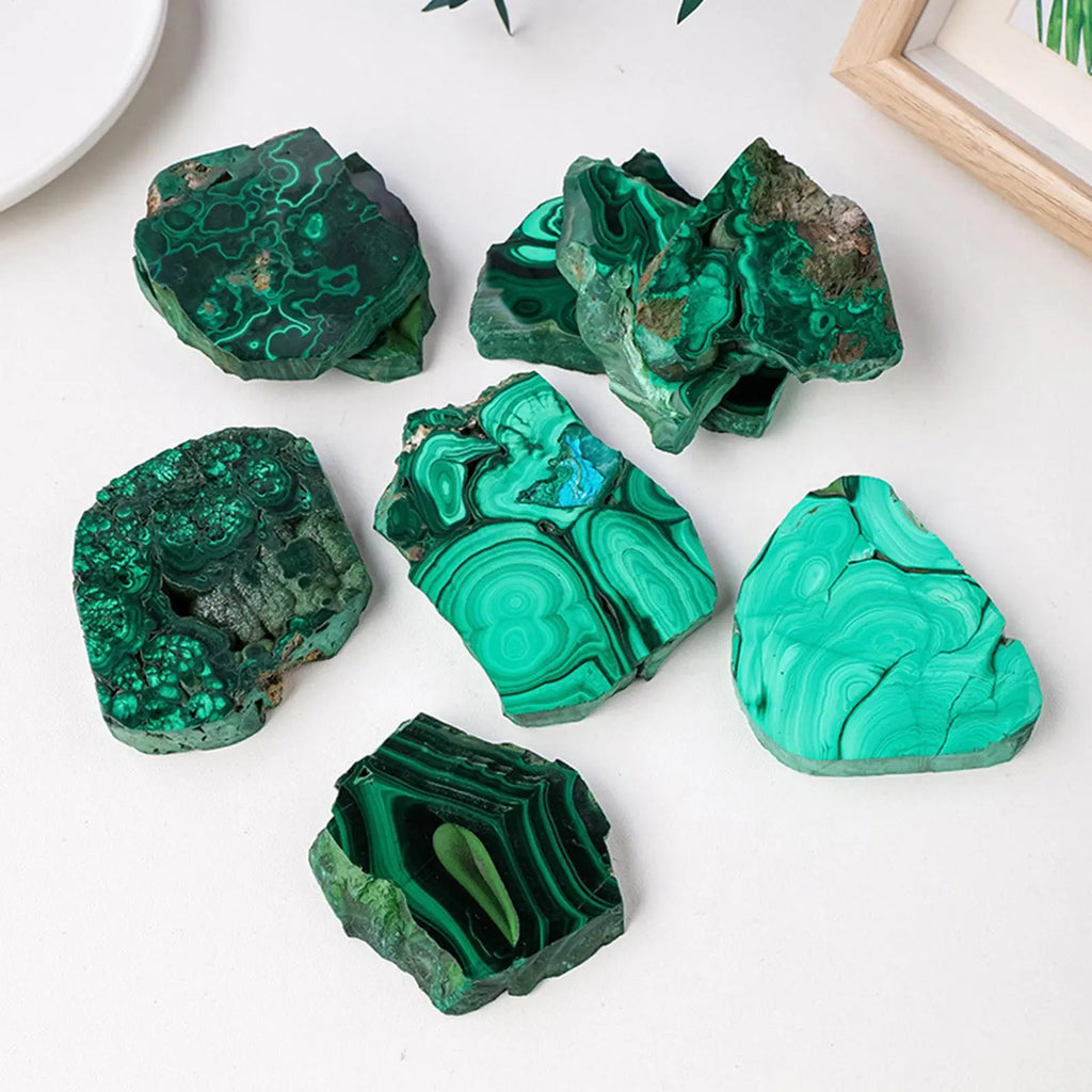 Natural Malachite Raw Crystal Slice – Mineral Specimen & Decor Crystal Mineral Specimen Babs