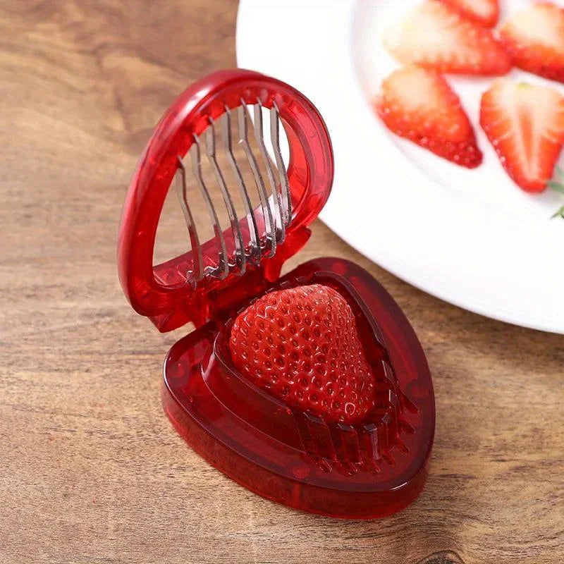 Strawberry Slicer, Corer & Huller – Stainless Steel Tool Fruit Slicer Tool Babs
