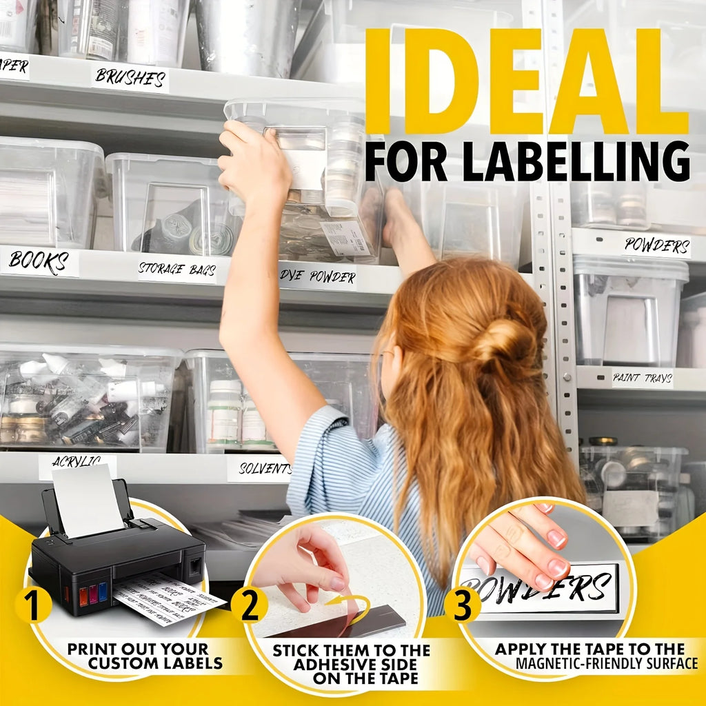 Flexible Self-Adhesive Magnetic Tape Roll – DIY, Fridge & Class Magnetic Tape Roll Babs