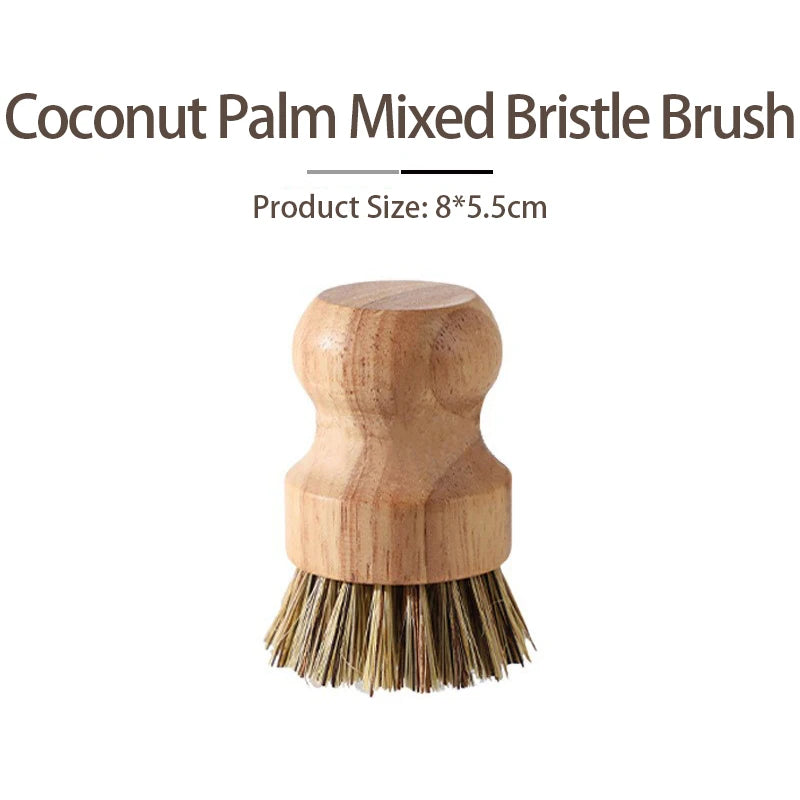 Wooden Dish Brush – Natural Sisal & Coconut Fiber | Eco-Friendly Kitchen Cleaning Brush Babs Coconut palm mixed