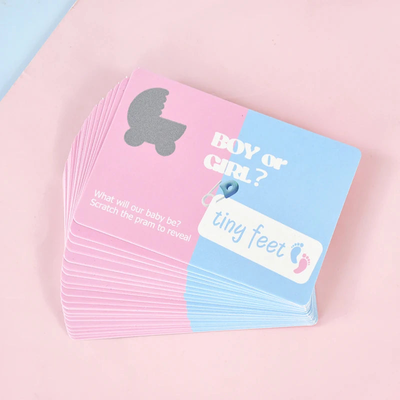24Pcs Gender Reveal Scratch Off Cards – Baby Shower Party Game Party Game Cards Babs