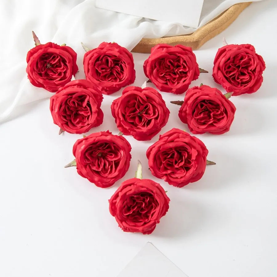 Silk Peony Artificial Flower Heads – Wedding & Home Decor 10/20Pcs Artificial Flower Heads Babs Red 10 PCS