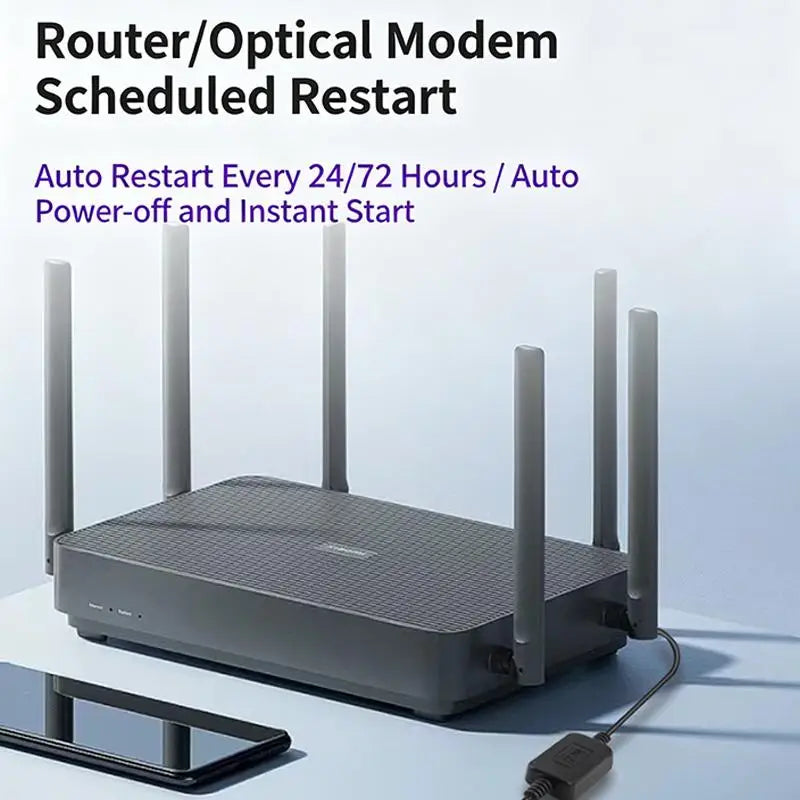 Auto Restart Power Cable for Router & Modem – 24/72Hr Cycle Router Restart Cable Babs