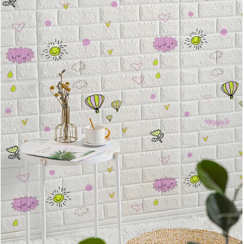 3D Brick XPE Wallpaper Self-Adhesive Waterproof 70cm×10m 3D Wall Wallpaper Babs Balloon