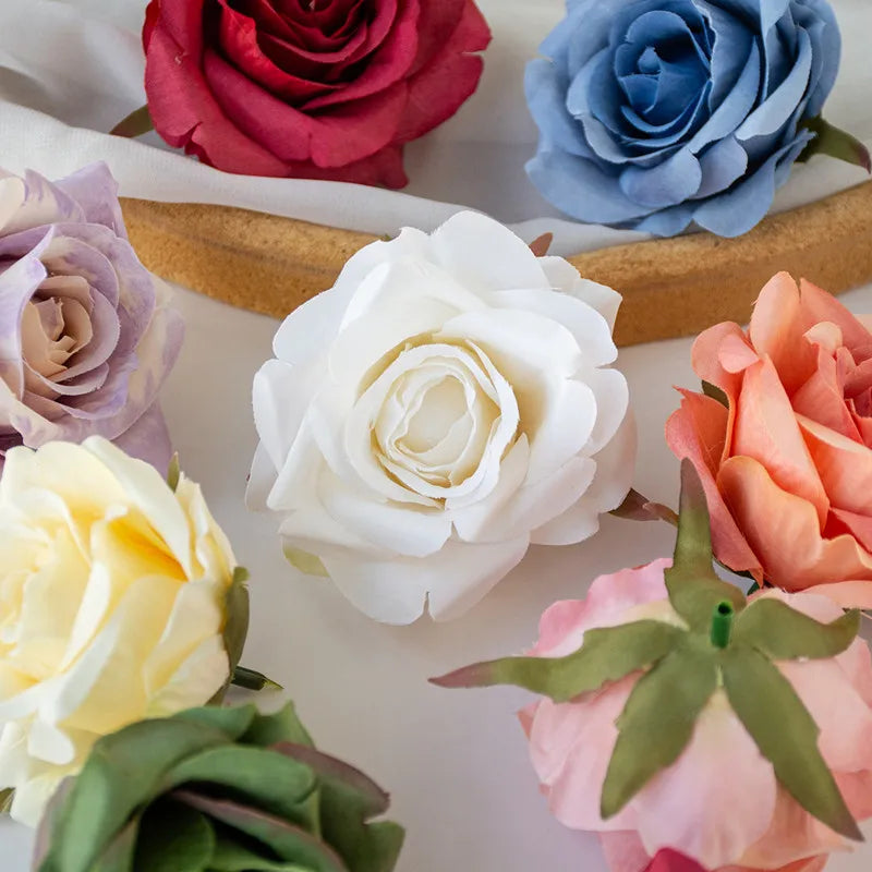 10 Pcs Silk Artificial Rose Heads – Wedding & Home Décor Artificial Silk Flowers Babs