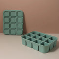 12-Cube Silicone Ice Cube Tray – BPA-Free Easy Release Silicone Ice Tray Babs 12 grid D green