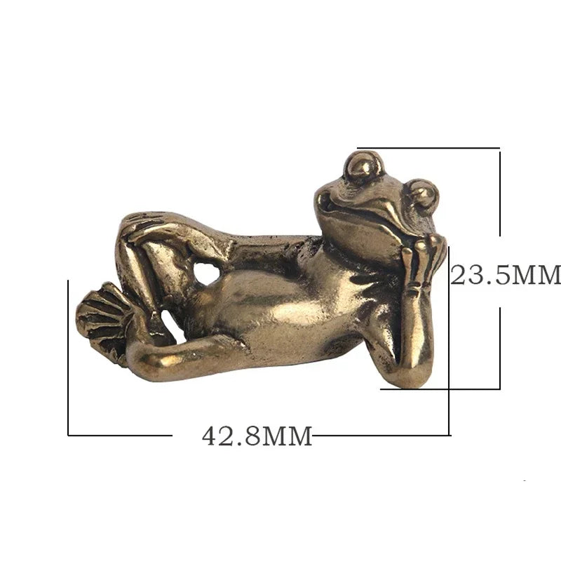 Retro Copper Frog Statue Figurine | Desktop Ornament & Gift Decorative Figurine Babs Frog