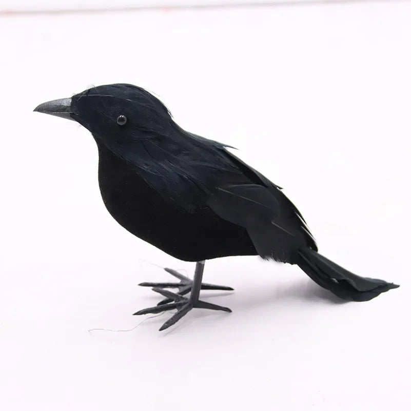 Realistic Black Crow Simulation Figure – Halloween Garden Décor Halloween Crow Decoration Babs A