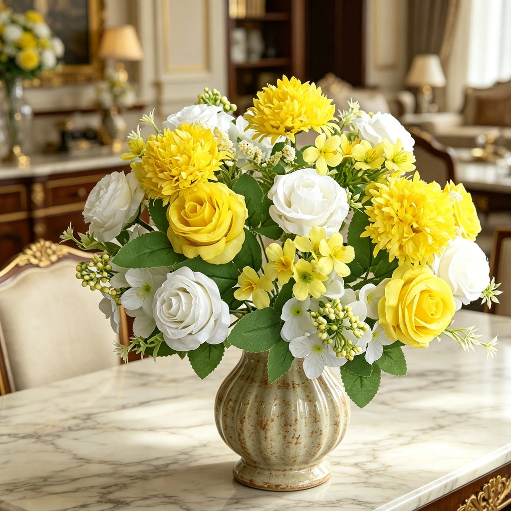 Artificial Silk Hydrangea Rose Bouquet – Wedding & Home Décor Artificial Flower Bouquet Babs