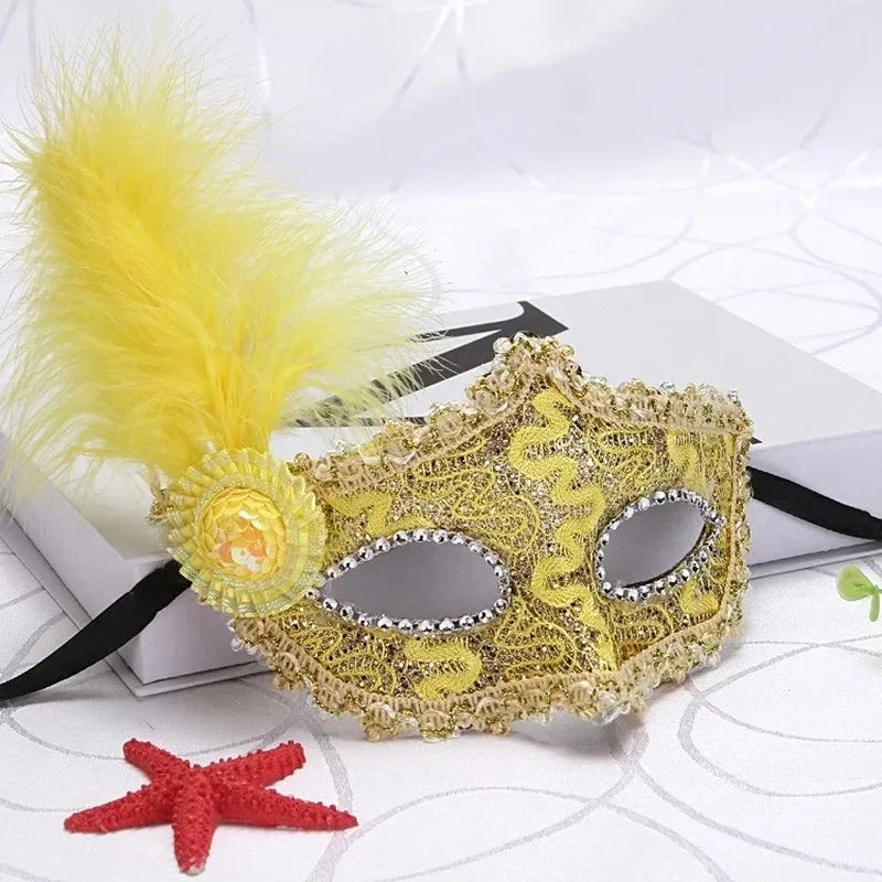 15-Piece Princess Feather Masquerade Masks | Party Set Masquerade Mask Set Babs