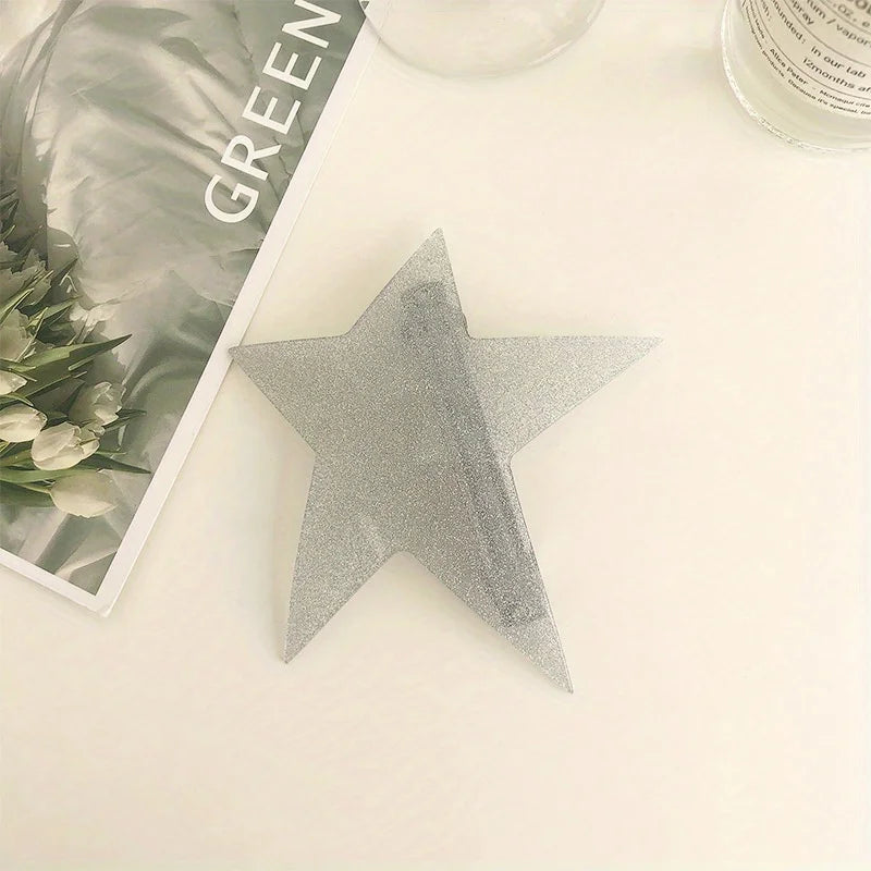 Shiny Star Spring Hair Clip – Y2K Irregular Ponytail Headwear Hair Clip Babs Silvery