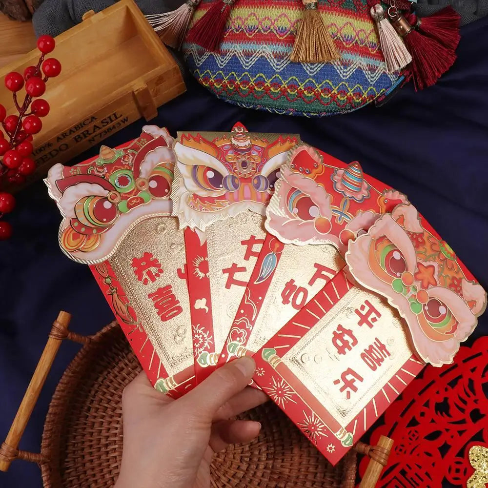 Lucky Dragon Red Envelopes 4pcs – New Year & Wedding Gift Red Gift Envelopes Babs