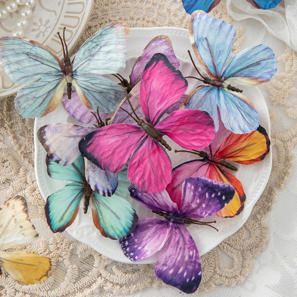 50/100 Pcs Artificial Fluorescent Butterflies for Home & Wedding Artificial Butterfly Decor Babs
