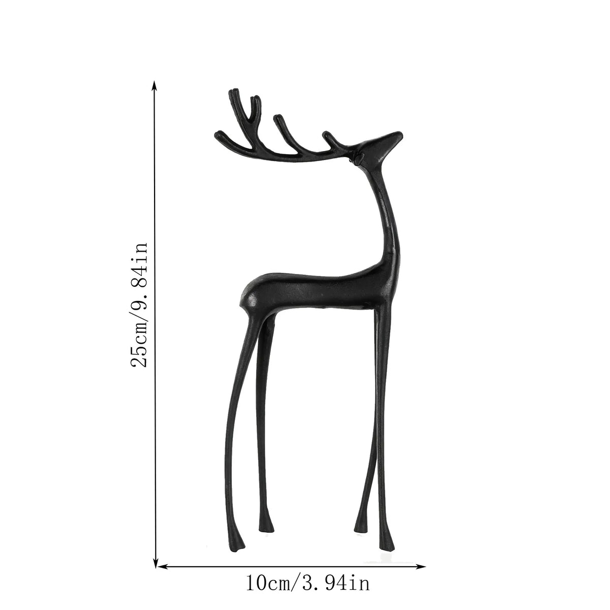 Black Reindeer Statue | Christmas Elk Sculpture Table Decor Christmas Figurine Babs