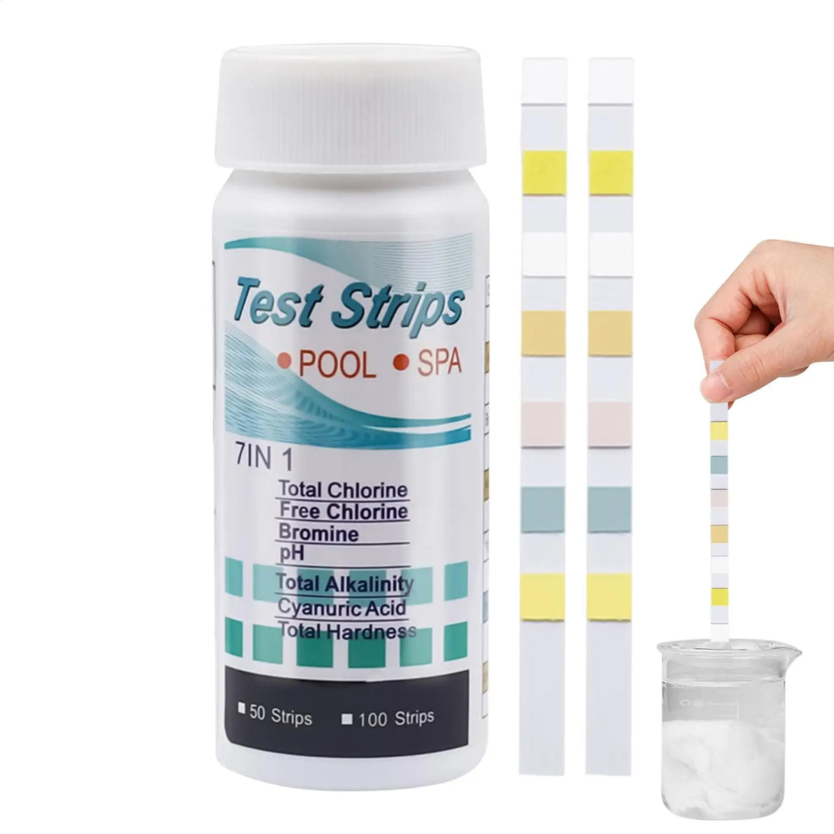 100pcs pH Test Strips – Pool, Spa & Aquarium Water Tester Water Test Strips Babs