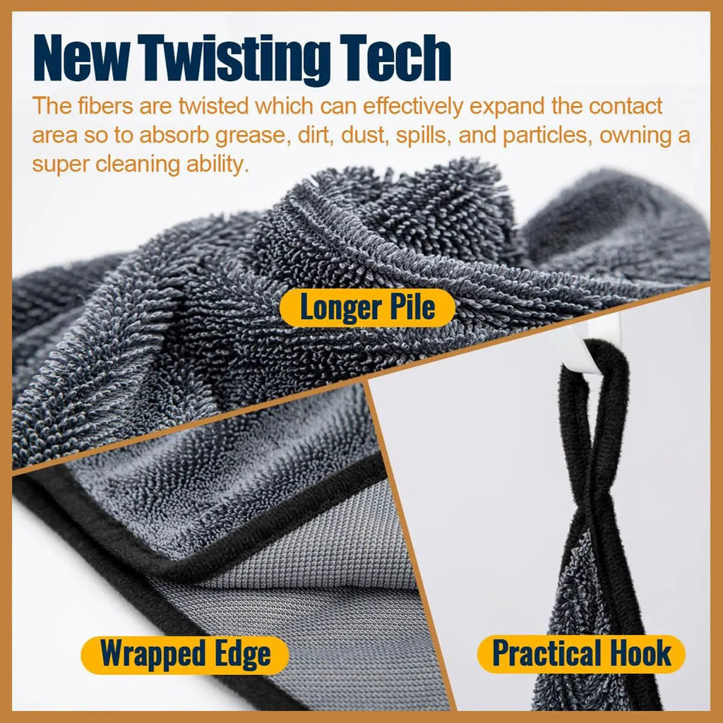 Microfiber Twist Car Wash Drying Towel – 90x60cm Detailing Car Detailing Towel Babs