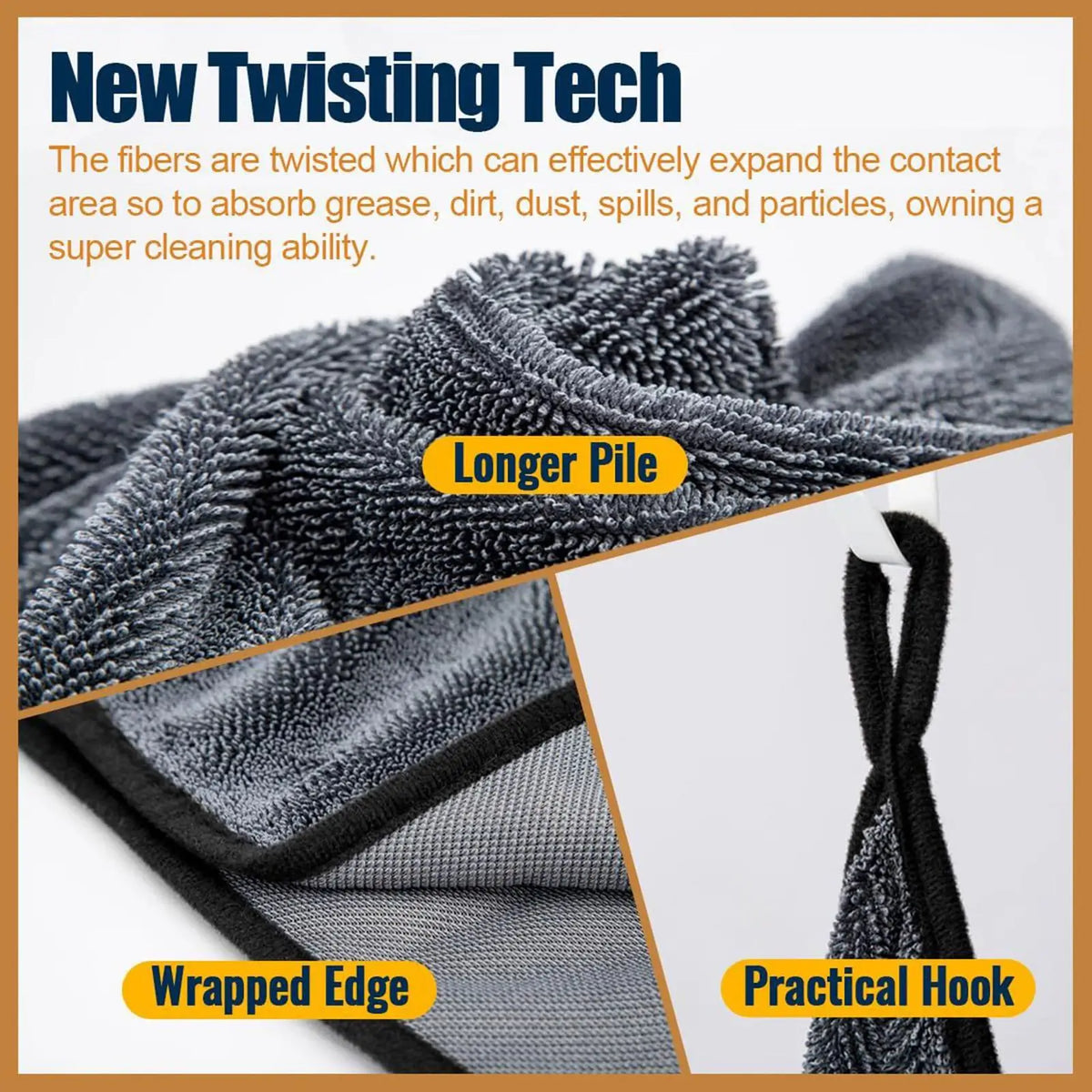 Microfiber Twist Car Wash Drying Towel – 90x60cm Detailing Car Detailing Towel Babs