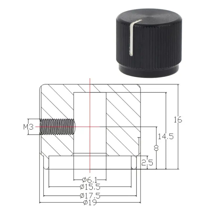 Aluminum Flat Top Half-Shaft Bass Knob | HUXUAN Bass Guitar Knob Babs