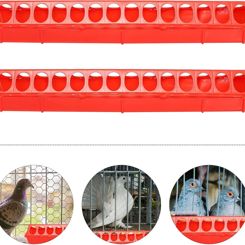 Flip Top Plastic Chicken Feeder Trough – No Mess Multi-Hole Poultry Feeder Trough Babs