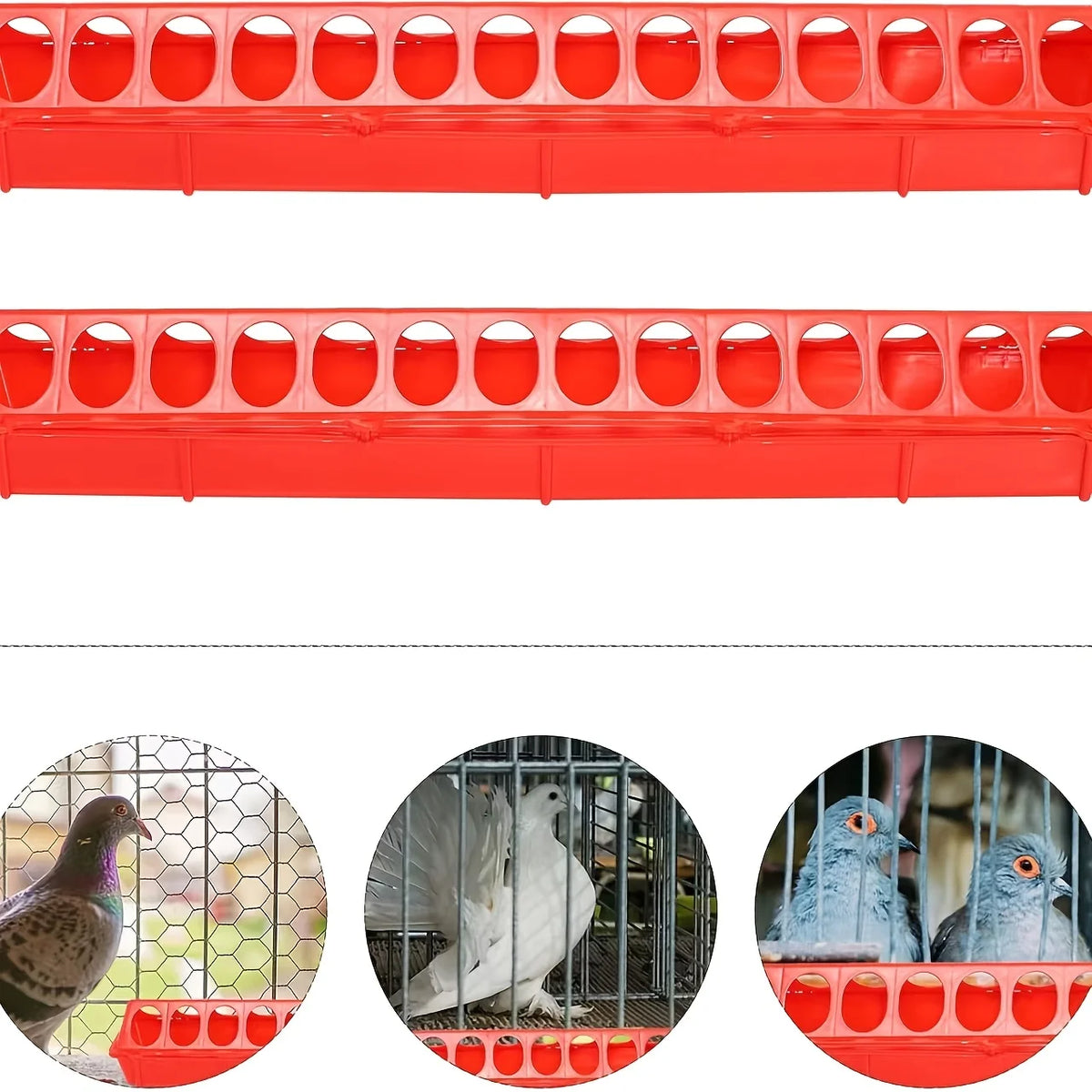 Flip Top Plastic Chicken Feeder Trough – No Mess Multi-Hole Poultry Feeder Trough Babs