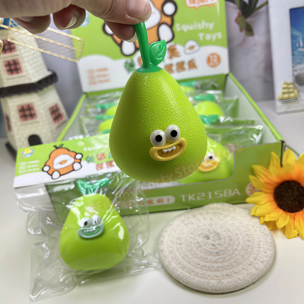 Pear Fruit Squishy Squeeze Pendant – Fidget & Office Decor Squishy Fidget Toy Babs