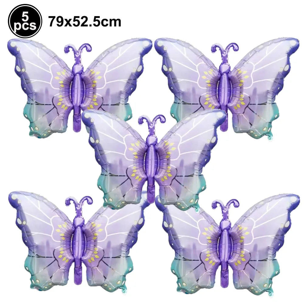 5pcs Butterfly Foil Balloons – Party, Birthday & Baby Shower Party Foil Balloons Babs G As pictures show