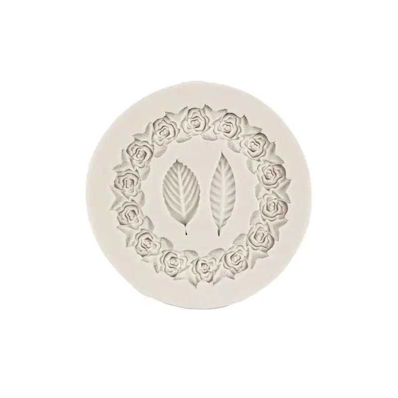 Rose Leaf Border Silicone Mold for DIY Resin Mirror Frames Resin Craft Mold Babs White