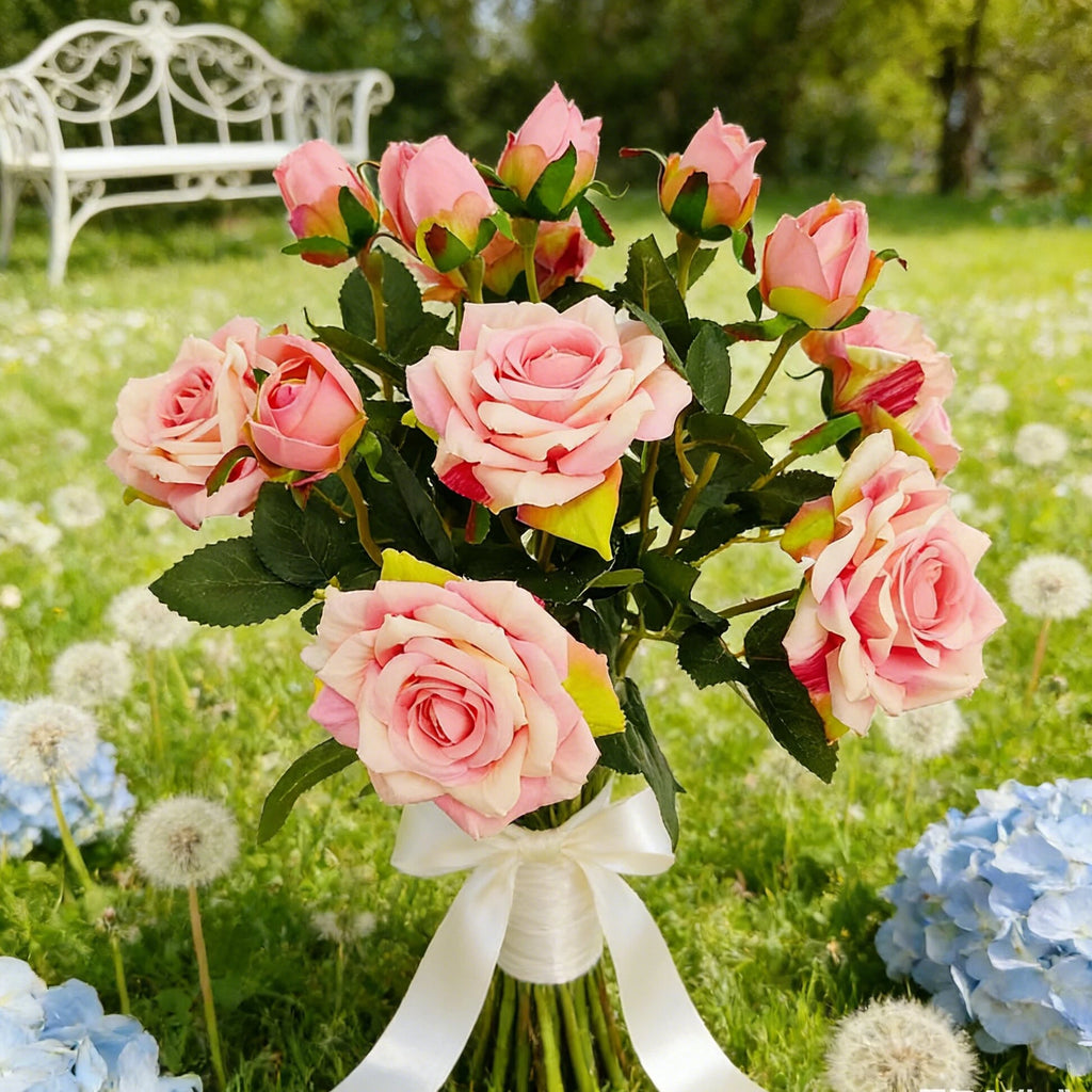 Artificial Silk Rose Bouquet – Wedding, Home & Table Décor Artificial Silk Flowers Babs