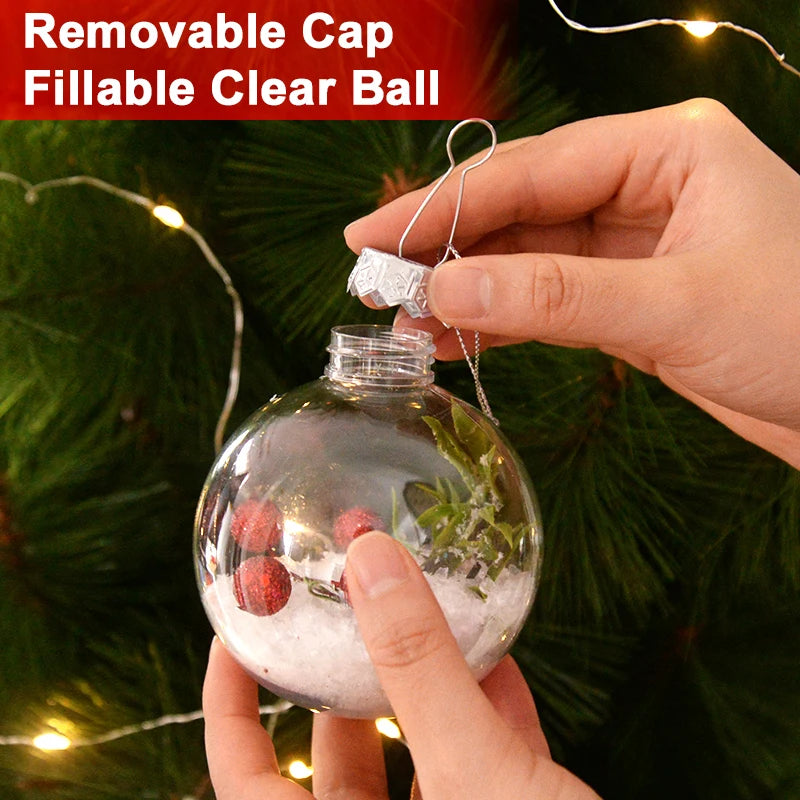 6-Pack Clear Fillable Christmas Ball Ornaments | Xmas Baubles Christmas Ball Ornaments Babs