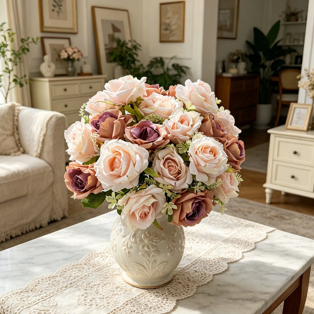 Silk Rose Artificial Bouquet – Wedding & Home Décor Gift Artificial Flower Bouquet Babs