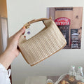 Woven Straw Bucket Bag – Bohemian Crossbody Shoulder Tote Woven Bucket Bag Babs Khaki 15x18x10cm