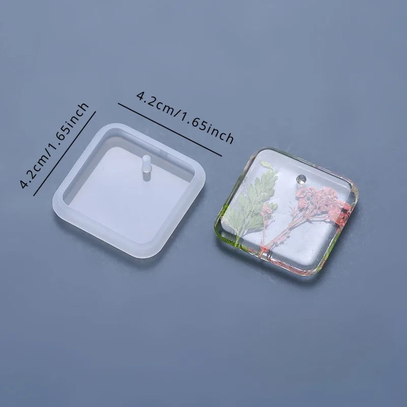 Pendant Silicone Mold – Round & Rectangle Shapes, Easy Release Jewelry Silicone Mold Babs