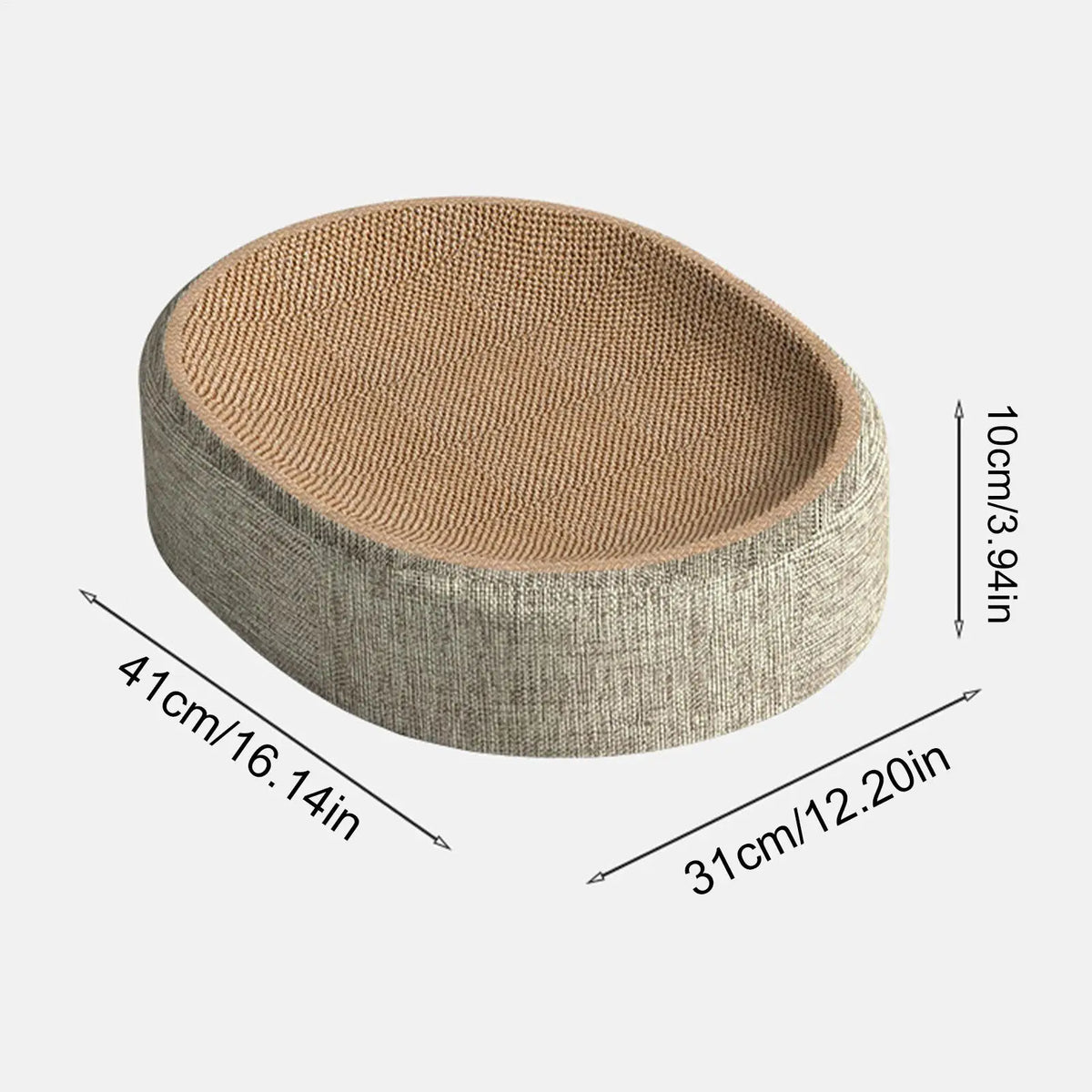 Oval Sisal Cat Scratch Pad & Sleeping Bed | S & L Sizes Cat Scratch Bed Babs