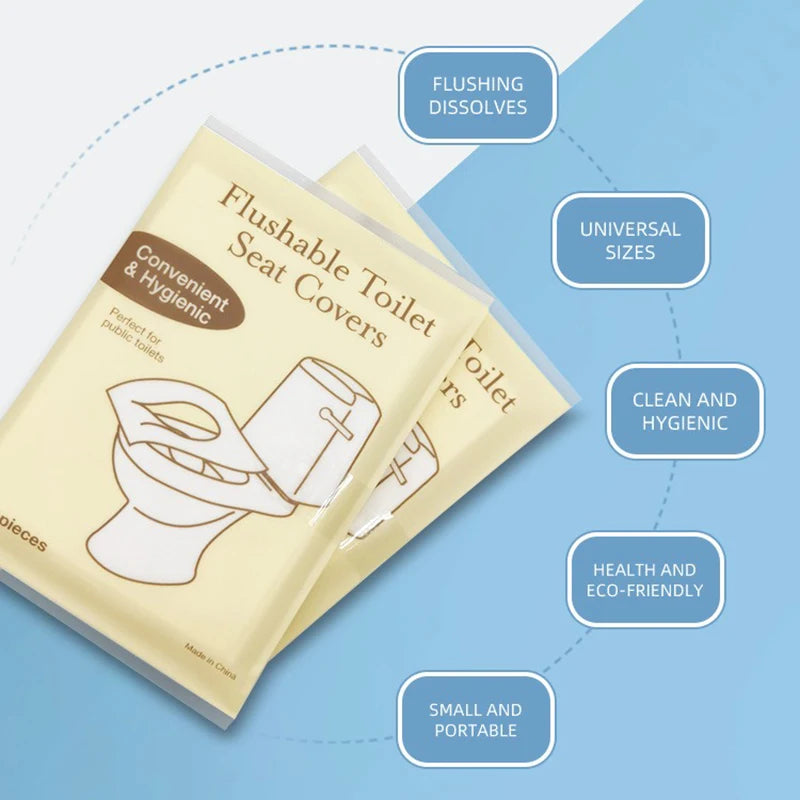10-Pack Disposable Toilet Seat Covers – Flushable & Travel-Ready Disposable Toilet Cover Babs