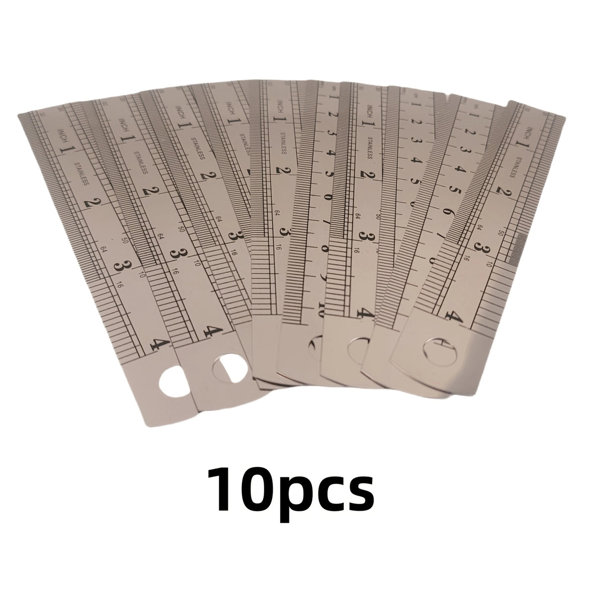 10pcs Stainless Steel 4-Inch Double-Sided Rulers – Drawing & Teaching Precision Metal Ruler Babs