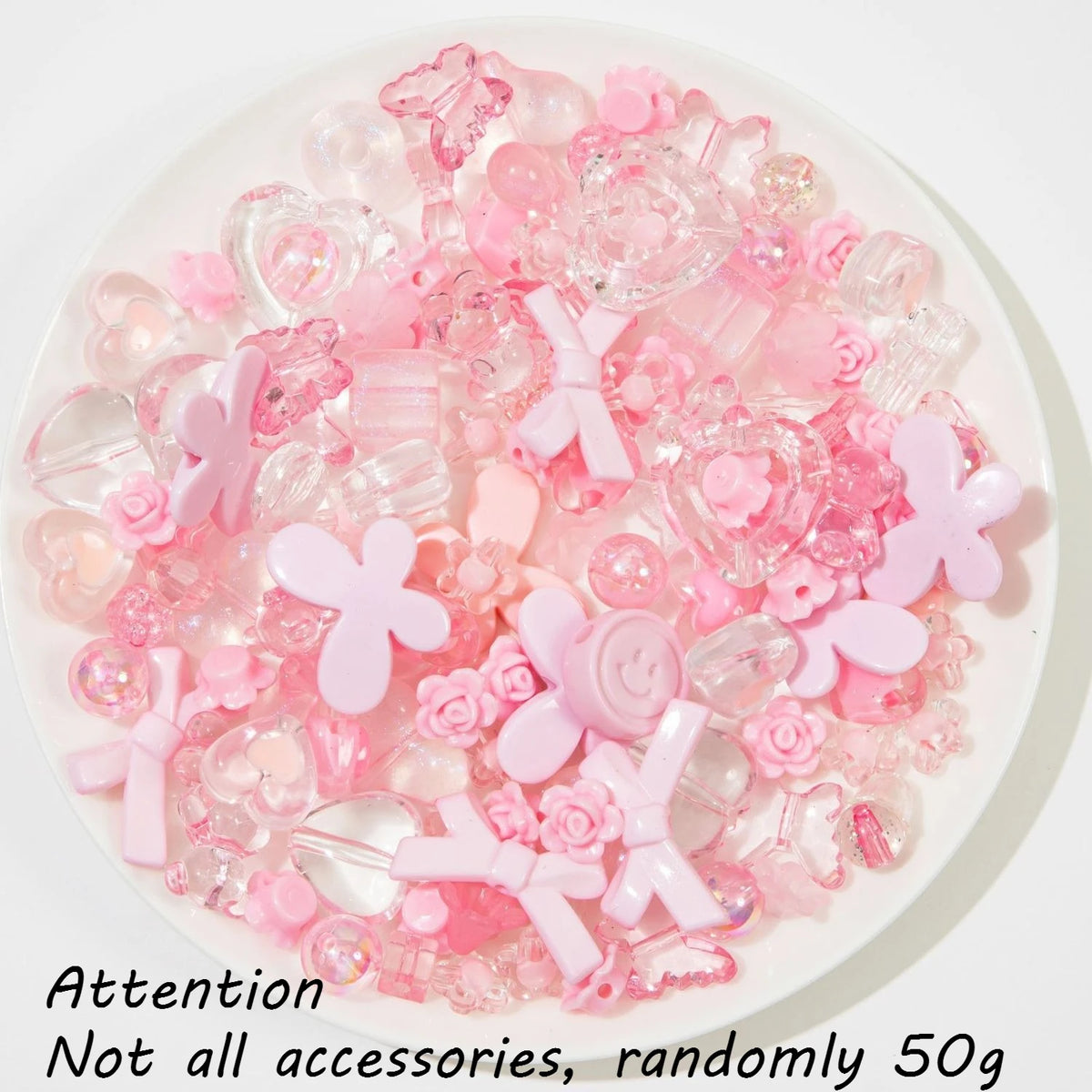 Mixed Acrylic Loose Beads – DIY Bracelet & Jewelry Making Kit DIY Jewelry Beads Babs Pink 50g