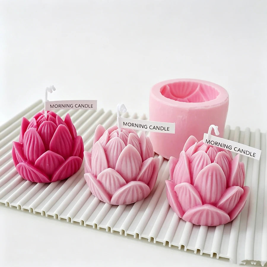 3D Lotus Silicone Mold – DIY Candle, Soap & Resin Casting Tool Silicone Casting Mold Babs