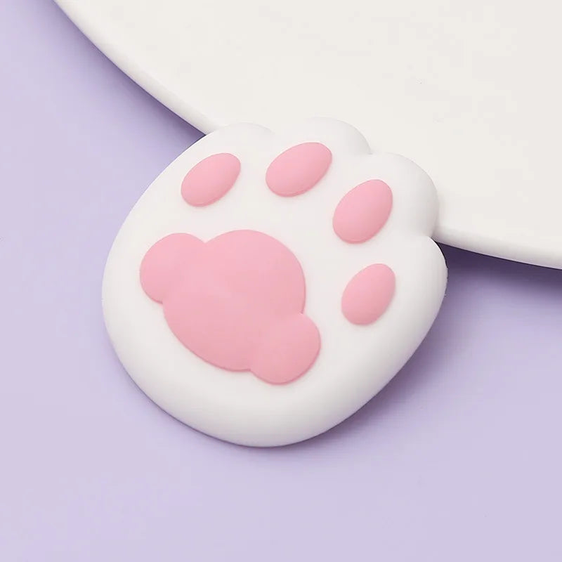 Cat Paw Silicone Door Handle Bumper Guard – Self-Adhesive Wall Protector Door Bumper Guard Babs WHITE
