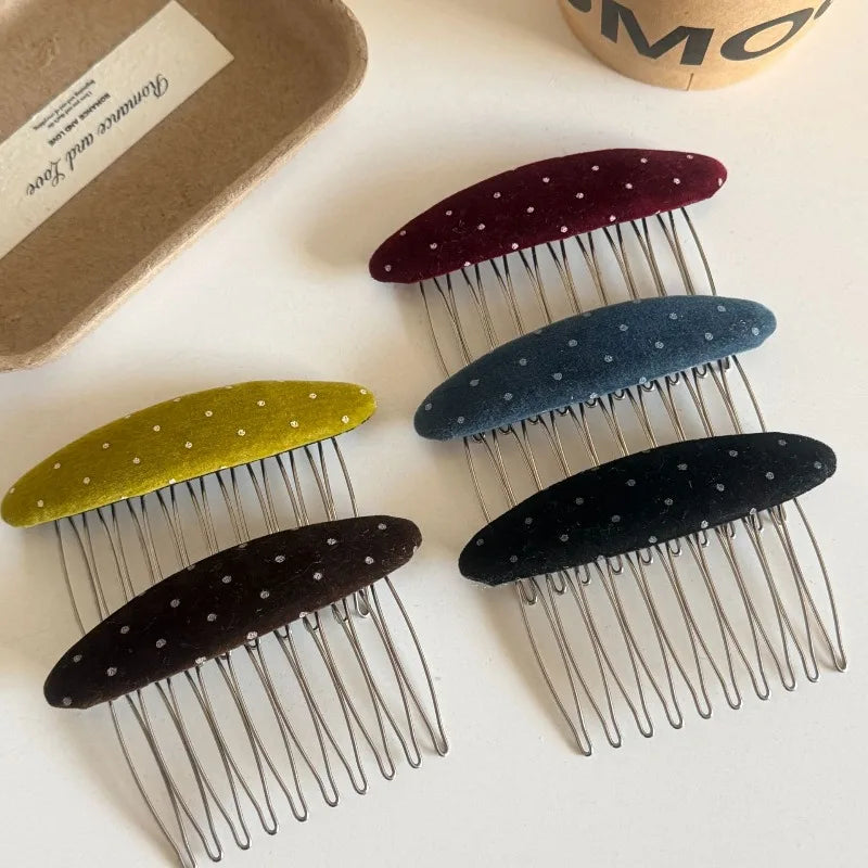 Non-Slip Flocking Hair Comb Clip for Bangs & Ball Head Hair Comb Clip Babs