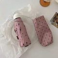 Polka Dot Folding Umbrella – UV Protection Rain & Sun Parasol Folding Umbrella Babs pink 6K metal-fiber composite
