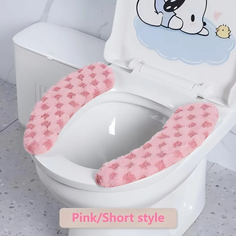 Thick Warm Toilet Seat Cushion Cover – Washable & Reusable Toilet Seat Cushion Babs Pink