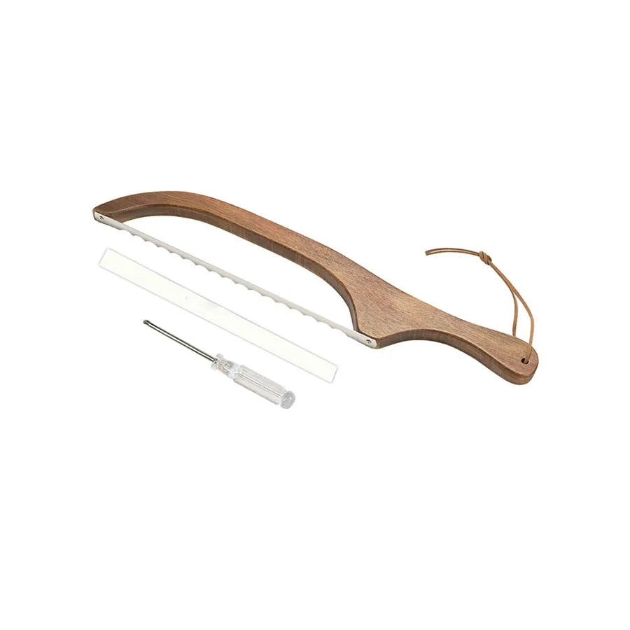 Personalized Carved Wooden Bread Knife – Serrated Slicer Bread Knife Babs Wood color