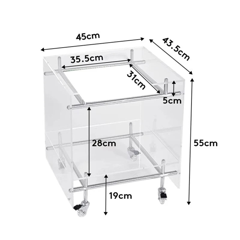 Modern Acrylic Coffee Table on Wheels – Minimalist Square Side Table Acrylic Coffee Table Babs