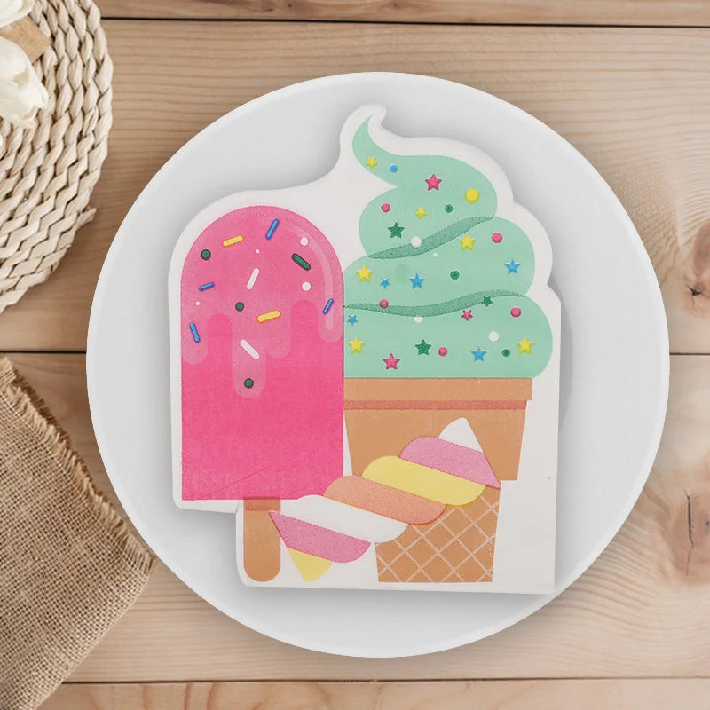 20Pcs Tropical Coconut Ice Cream Disposable Paper Napkins Disposable Paper Napkins Babs