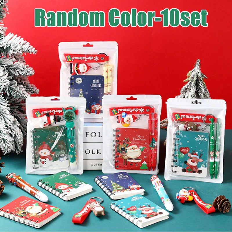 Christmas Stationery Set – Notebook, Gel Pen & Keychain for Kids Christmas Stationery Set Babs Random Color-10Set