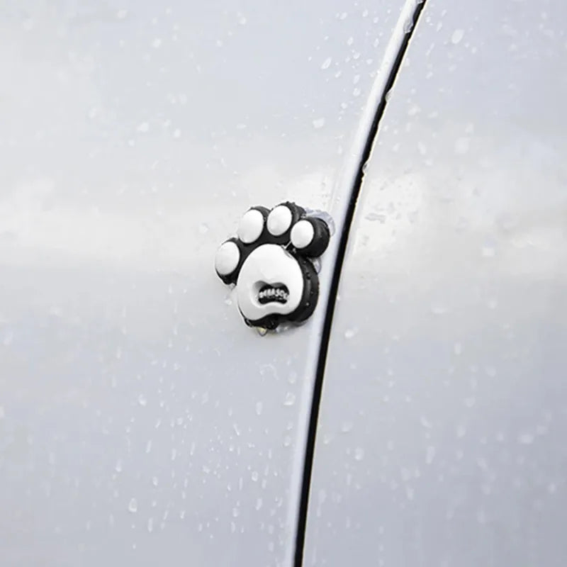 4PCS Bear Paw Car Door Anti-Collision Silicone Strips Car Door Guard Babs