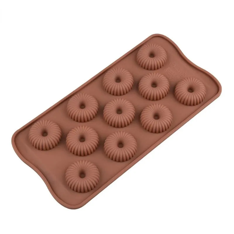 3D Spiral Silicone Donut Mold – 11-Cavity Chocolate & Mousse Mould Silicone Baking Mold Babs