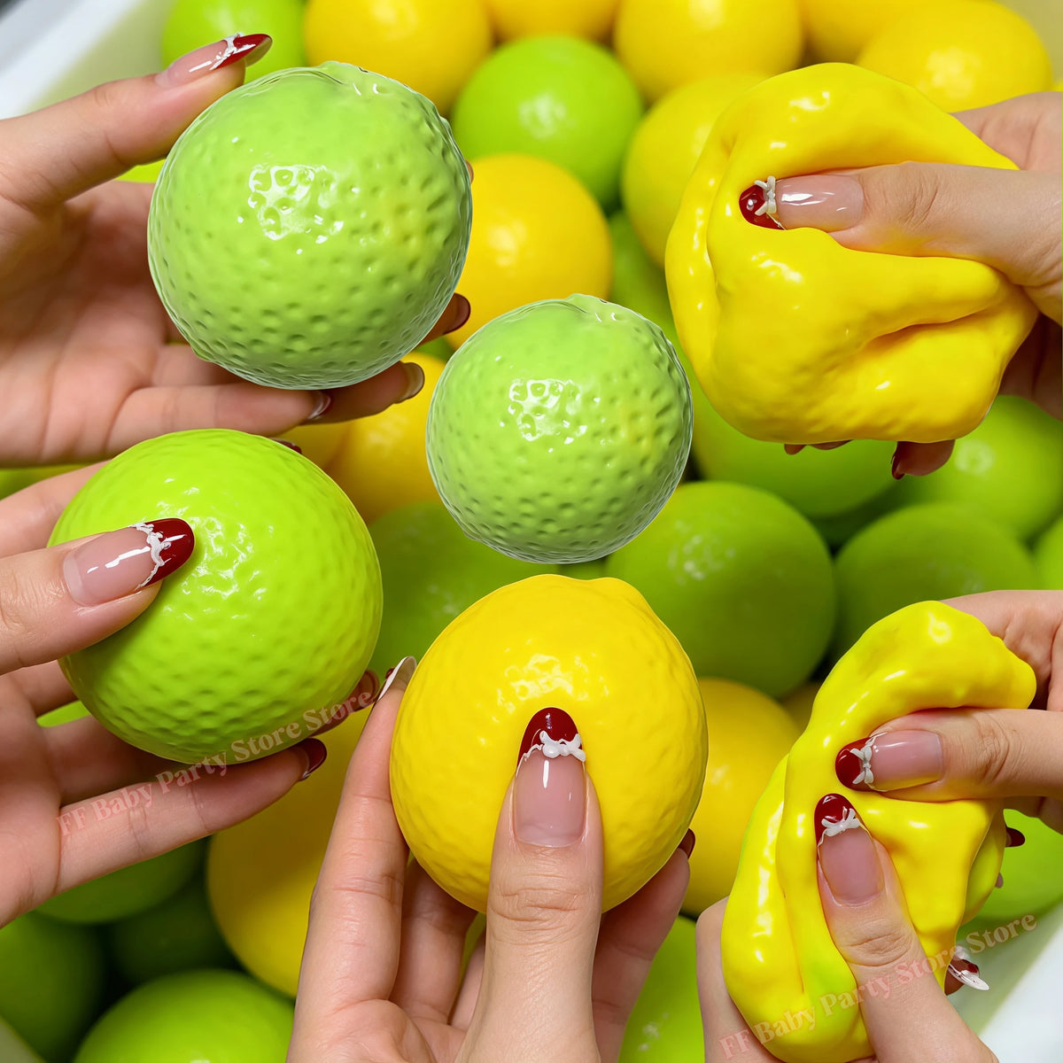 Squishy Lemon & Mango Fidget Ball – ASMR Sensory Squeeze Toy Sensory Fidget Toy Babs