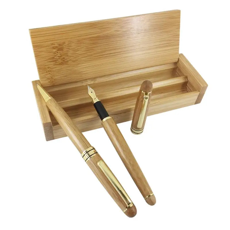 Bamboo Ballpoint & Fountain Pen Gift Set – Eco-Friendly Writing Pen Gift Set Babs