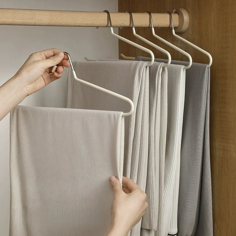 Metal Pants Hangers Non-Slip Open-Ended Black Closet 5/10Pc Pants Hangers Babs